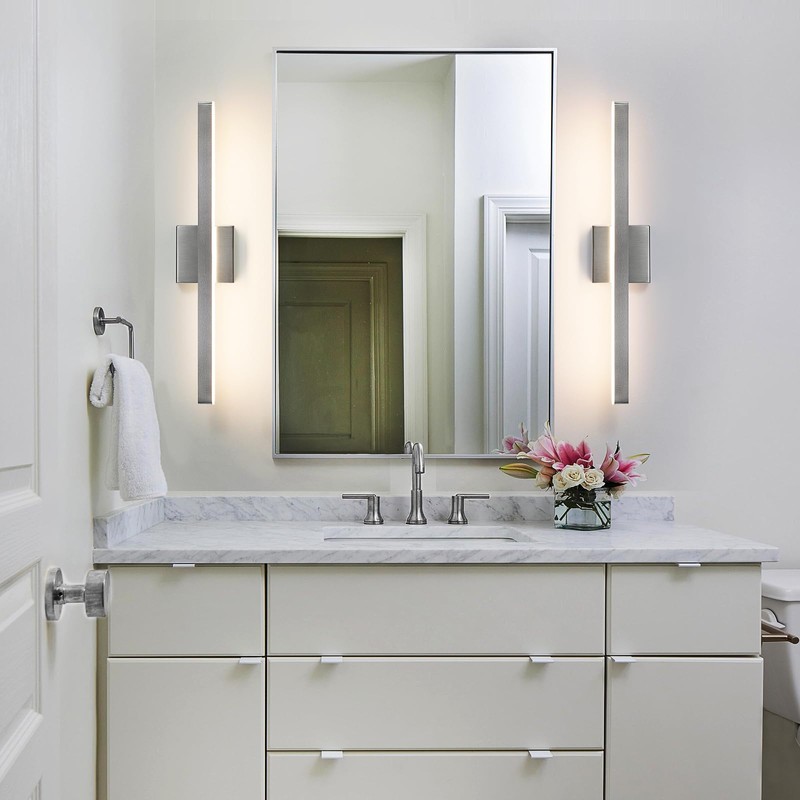 KAISITE Modern Vanity Light Brushed Nickel Bathroom Light Fixture Over