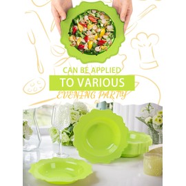 COLOSUS Lime Green Plastic Party Bowls (60 Pack) 14 Oz Disposable Soup/Salad Bowl, Fancy Shatterproof Dinnerware for Easter, Catering, Holidays, Weddings, and Everyday Use