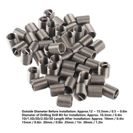 Generic Insertos De Rosca 50 Piezas Tuerca Macho Hembra M10x1.25 2d
