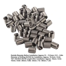 Generic Insertos De Rosca 50 Piezas Tuerca Macho Hembra M10x1.25 2d
