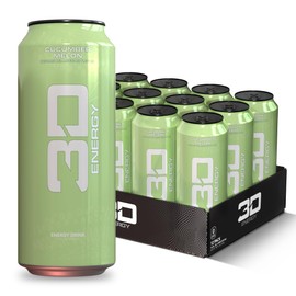 3D Energy Drink – Cucumber Melon, Sugar Free, 200mg Caffeine, Pre Workout, Taurine, L-Carnitine, Lightly Carbonated, 16oz Cans, 12 Pack