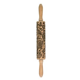 Mrs. Anderson's Baking Paisley Rolling Pin, 8-Inch Barrel, European Beechwood