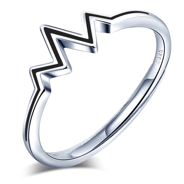 Yumilok Women's Rings Adjustable Open with Waves Trend Symbol Anniversary