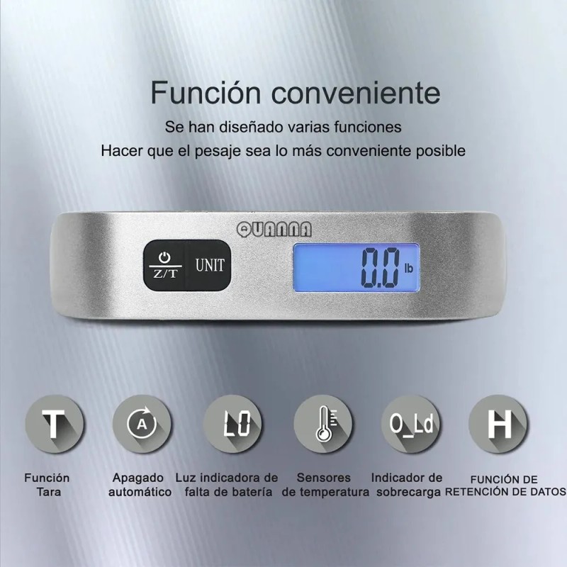 Quanna Bsculas De Equipaje Bascula Digital Equipaje Maleta 50kg110ib Pantalla