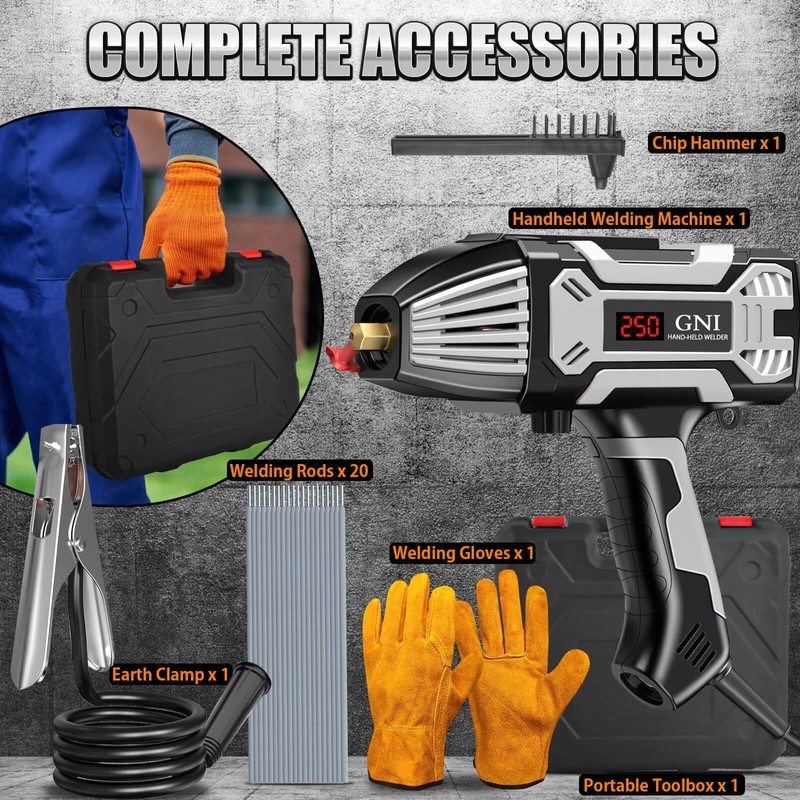 GNI Welding Machine Handheld, Portable Welder Machine 110V 250A with