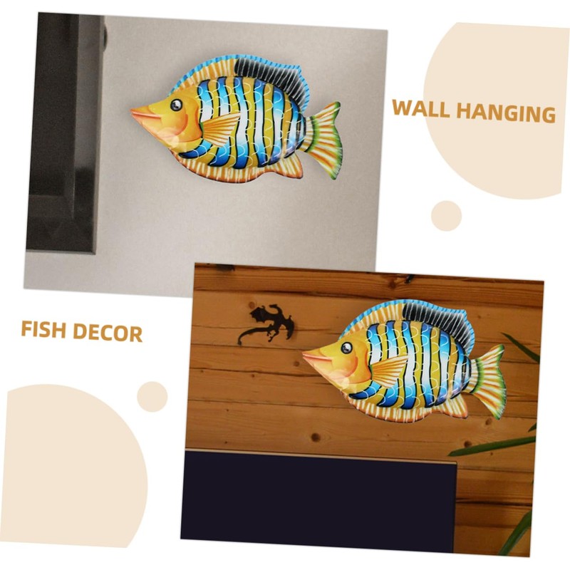 Ipetboom 2Pcs Metal Fish Wall Decor Vibrant Iron Fish Wall