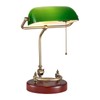 Bankers Lamp, Traditional Green Desk Lamp with Solid Birch Wood