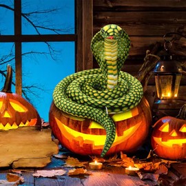 Trayosin Plush Toy, Giant Snake Plush Large Cuddly Toy, Stuffed Animal Snake, Realistic Stuffed Toy, Snake, Plush Toy, Gifts for Birthday Party, Prank Props (Green, 170 cm)