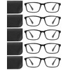 JOLISU Reading Glasses for Men & Women, 5 Pack Black