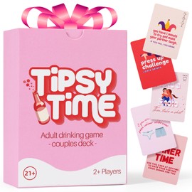 Tipsy Time Couples Games for Adults, Drinking Couples Card Game for Date Night Party Games, 75 Fun Dares & Questions, Perfect Anniversary & Valentines Couples Gifts