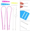 Hsthe Sea 9Pcs Drawstring Threader Plastic Bodkin Threader Sewing Loop
