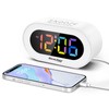 REACHER Kids Alarm Clock with USB Charger, Dimmable Rainbow LED