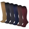 6 Pairs Pack Women Stretchy Spandex Trouser Socks Opaque Knee