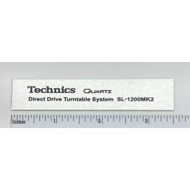 Technics SL-1200MK2 Turntable Replacement Badge Custom Made Silver Aluminum
