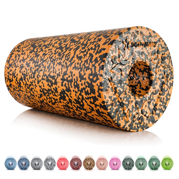 BODYMATE 30cm Long Standard Medium-Hard Smooth Foam Roller with Free