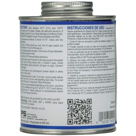 Weld-On 14002 780 PVC Regular-Bodied High Strength Plumbing Solvent Cement - Fast-Setting and Low-VOC, Clear 1 Pint (16 fl oz)