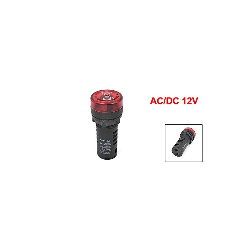 uxcell AC/DC 12V 20MA Equipment Signal Light Flash Buzzer Red