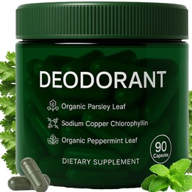 JOKODOMUS Body Deodorizing Supplement - Mint, Parsley & Chlorophyll Capsules for Body Odor, Deodorant Chlorophyll Pills for Women & Men, 90 Capsules (1)