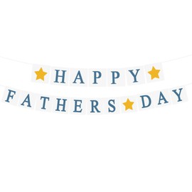 Happy Father's Day Banner Fathers Day Decorations FathersDay Banners Blue,Bunting,DadDay Ideas Banner Sign Decor Photos,Best Dad Gifts from Daughter Son for Party