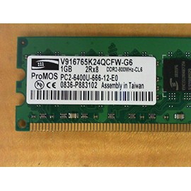 PROMOS V916765K24QCFW-G6 1GB DESKTOP DIMM DDR2 PC6400(800) UNBUF 1.8v 2RX8 240P 128MX64 64mX8 CL6 8k