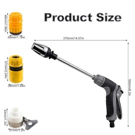 Waterblitz Pressure Washer, 2025 New Waterblitz Pressure Water Gun, Various Spray Effects, Equipped with Metal Joints, Upgraded 360° Rotating Jet Nozzle for Garden Hose (Water Gun + Connector*2)