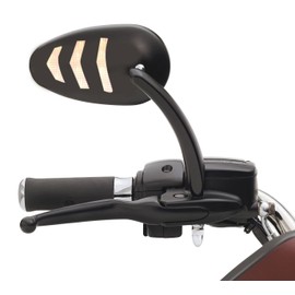 DREAMIZER Motorcycle Handlebar Mirrors Compatible with Harley Davdison - Mirrors with Turn Signals Light for Sportster 883 1200 Softail Dyna Low Rider Road King - Black A
