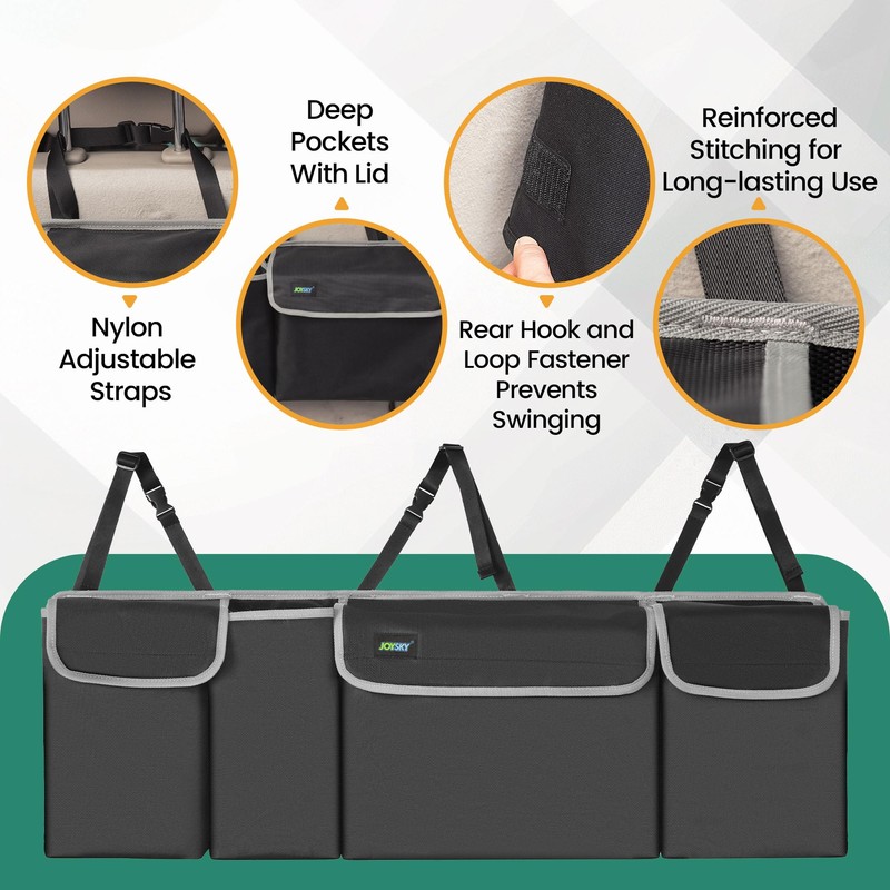 JOYSKY Car Trunk Organizer for SUV, Backseat Hanging Trunk Organizer