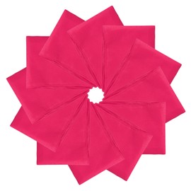 PATIKIL 21"x21" Large Solid Color Bandanas, 12 Pack Bulk Blank Head Bandannas Multifunctional Headband Scarf Neckerchief for Women and Men, Rose Red