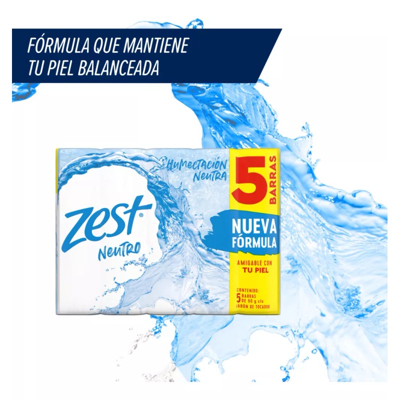 Zest Jabón En Barra Neutro Suave Para Una Piel Más
