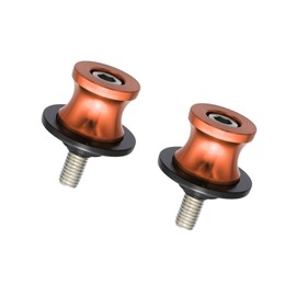 INFINAUTO 2 Pcs 8mm Metal Motorcycle Rear Stand Swing Arm Spool Sliders Orange Stylish Design