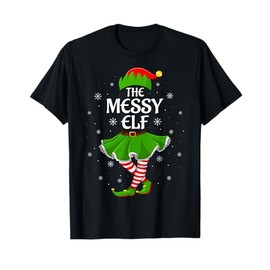 Messy Elf Christmas Family Girls Women Elf Squad Xmas T-Shirt