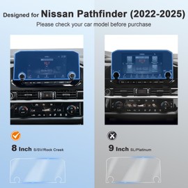 BSTW for 2024 Nissan Pathfinder Screen Protector for 2022-2025 Pathfinder S SV 2023-2025 Pathfinder Rock Creek for NissanConnect 8" Display Bubble Free Soft Protective Film 2PCS