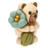 THUN, Decorative Teddy Spring 2023 Figurine with Ceramic Bellflower, Hand-Decorated,