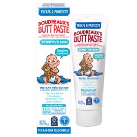 Boudreaux's Butt Paste for Sensitive Skin Diaper Rash Cream, Ointment for Baby, 4 oz Tube