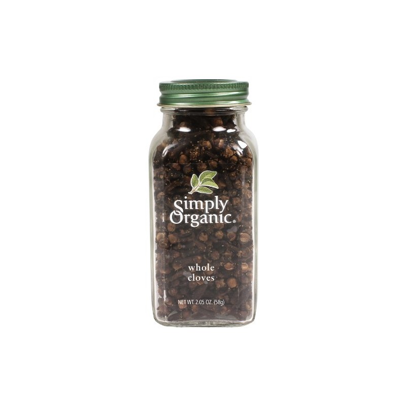 Simply Organic Whole Cloves, 2.05 Ounce Jar, Hand-Selected, Intensely Aromatic