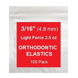 Orthodontic Elastic Rubber Bands - 3/16 Inch, Small, 100 Pack, (2.5 Ounce) for Braces, Dreadlocks, Hair Braids, Fix Tooth Gap, Includes Free Elastic Placer - Natural - Light