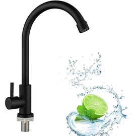 Cold Water Tap Kitchen Black Tap Black Sink Faucets Cold Water Black Single Cold Tap for Kitchen or Bathroom Tap Kitchen High