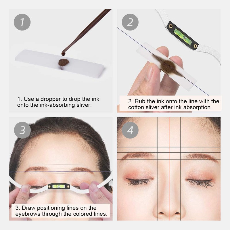 Line Marking Ruler - Professional Eyebrow Tattoo Positioning Ruler with