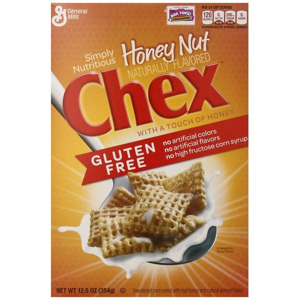 Chex General Mills Cereals Gluten Free Cereal, Honey Nut, 12.5 Ounce (Pack of 3)