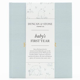 Baby First Year Book - Heirloom Keepsake Baby Memory Book to Record Important Milestones, Photos & More - Pregnancy Books (Sky Blue,112 Pages)