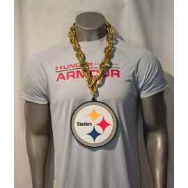 New Pittsburgh Steelers Big Fan Chain GOLD Necklace Foam Made in USA