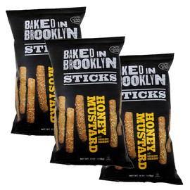 Baked in Brooklyn Honey Mustard Breadsticks with Sesame Seeds - 3 Pack