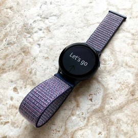 NICKSTON Midnight Blue Nylon Hook and Loop Band for Garmin Vivoactive 6 5 3 Music -B20