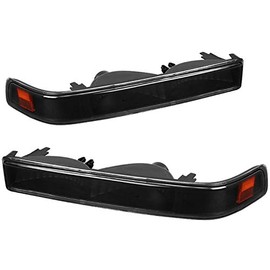 Carpartsinnovate For Chevy GMC 98-04 S10 Blazer Sonoma Bumper Lights Corner Turn Signal Lamps Black