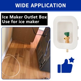 (1 Pack) Lidertik 1/2 inch Crimp PEX-B Pre-Assembled Ice Maker Outlet Box Valve 1/4 inch Recessed Refrigerator Water Line Wall Box with Shut Off Valve LI-ZBQH-520-LK