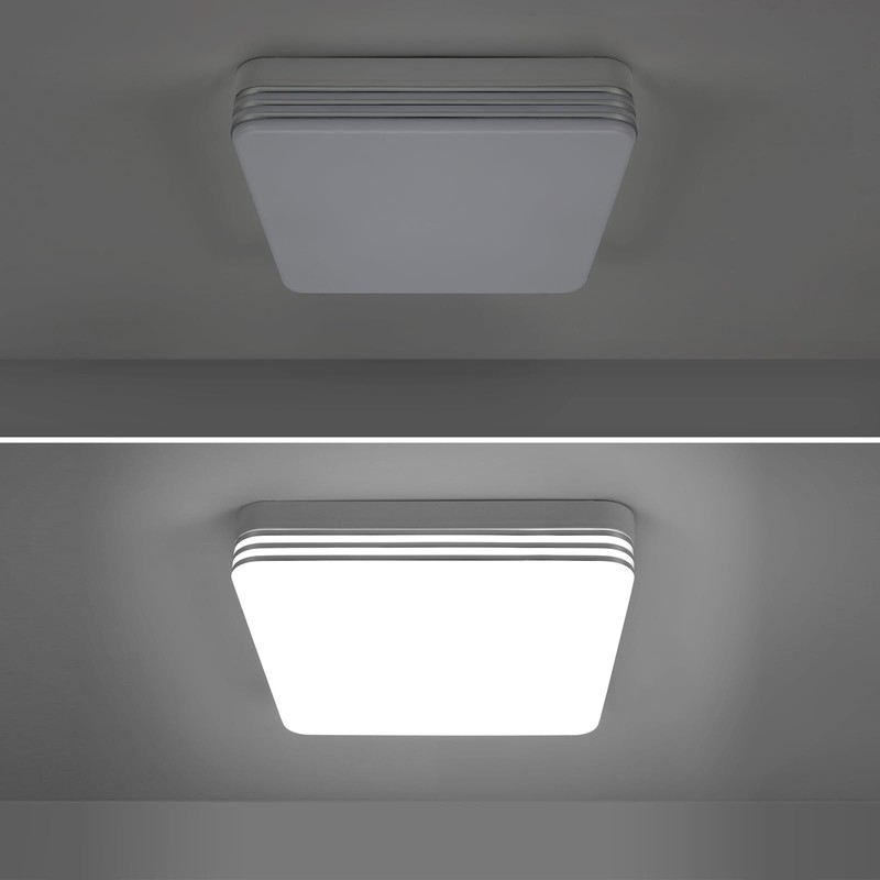 VIPMOON 9 Inch Led Ceiling Light, 36W 3240lm Square Silver