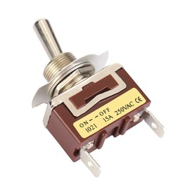 5 Piezas 6.3 Pines Rápidos 1021 Mini Interruptor de Palanca 2 Pines 2 Posiciones ON OFF Interruptor de Palanca 15A 250V con Orificio de Montaje de 12mm Mini Interruptor de Palanca