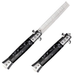 DOERDO Butterfly Comb, Stainless Steel Foldable Pocket Comb Oil Hair Comb Foldable Hairstyling Brush for Beard, Mustache