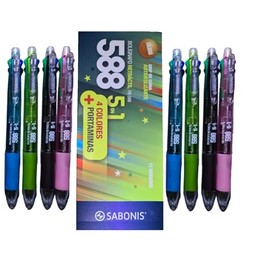 Bolígrafo 5 En 1 Sabonis FB588 4 Tintas Mas 1 Portaminas Caja con 12 Piezas