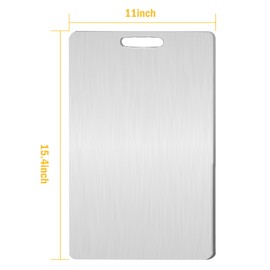 Titanium Cutting Board, hygienic and durable Pure Titanium Kitchen Cutting Board, double sided food grade material for cutting fruits, meats, vegetables(X-Large 15.4"*11")